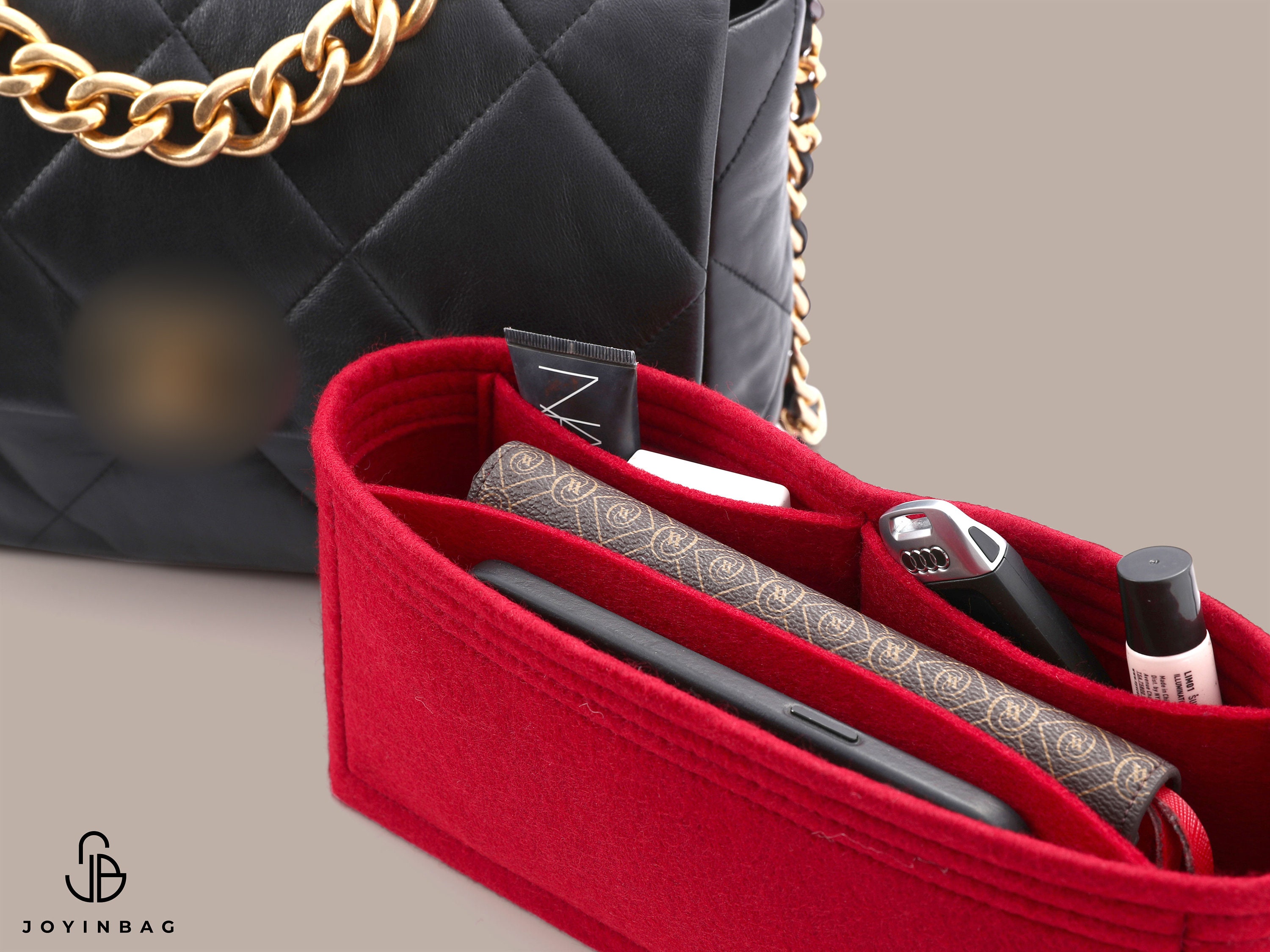  Lckaey Purse Organizer Insert for Chanel 19 Small bag with Side  Zipper Pocket Handbag Chanel Maxi Flip bag Organizer Y002black-L :  Clothing, Shoes & Jewelry