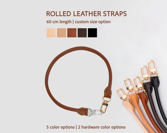 Soft Rolled Leather Bag Strap, Compatible with Speedy P9, Silver Gold Hardware, 5 Colors