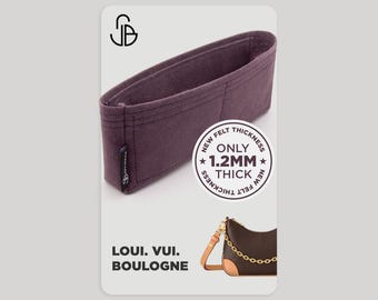 Nano Boulogne Bag Organizer Insert, 1.2mm Felt Purse Liner with 3 Interior Pockets