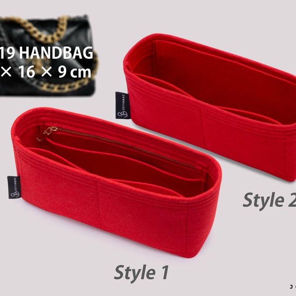 CC 19 Handtasche Organizer, Reißverschlusstasche Organizer für CC 19 Insert, Geldbörse Organizer mit Taschen, Qualität Filz Taschenformer, Tascheneinsatz, Joyinbag®