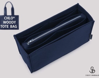 Organizador de bolso de mano Woody con inserto de fieltro y bolsa con cremallera extraíble