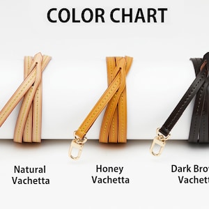 Vachetta Bag Strap, Real Leather Replacement Strap for Designer Purse, Fine Leather Strap with Stitching & Pull-Through Attachment Tab image 3