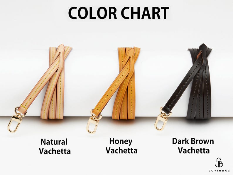 Vachetta Bag Strap, Real Leather Replacement Strap for Designer Purse, Fine Leather Strap with Stitching & Pull-Through Attachment Tab image 3