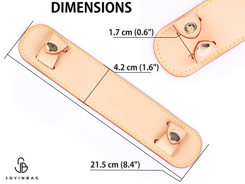 Puede incluir: Una correa de cuero marr&oacute;n claro con dos broches met&aacute;licos y costuras en los bordes. La correa mide 21,5 cm de largo, 4,2 cm de ancho y 1,7 cm de grosor.