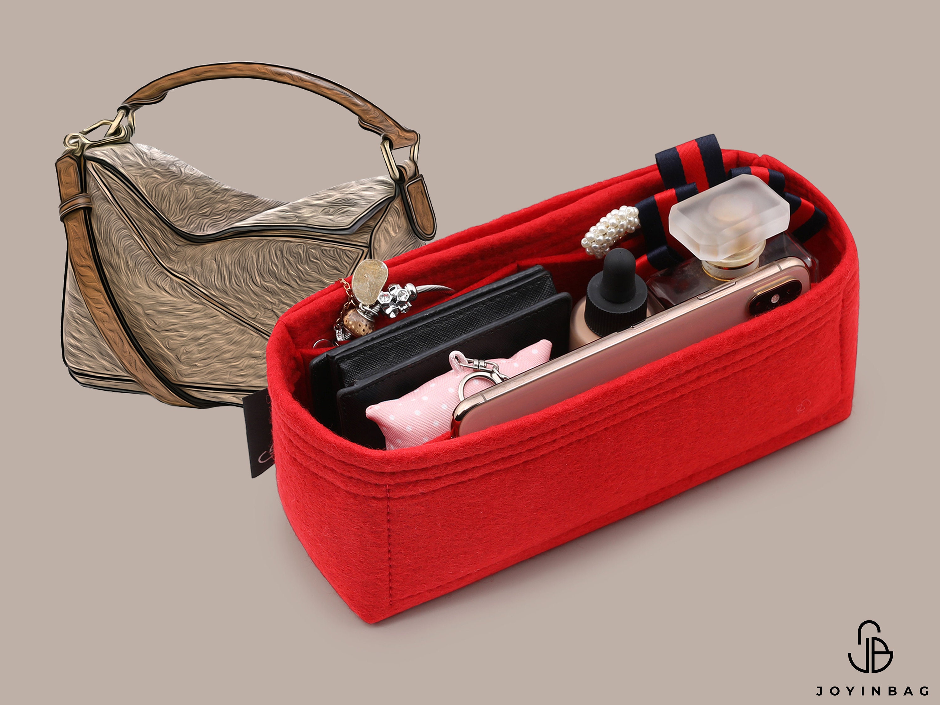 Women Satin Purse Inner Storage For Loewe Puzzle Makeup Organizer Insert  for Luxury Brand Handbag Tote Bag Linner Purse Divider - AliExpress