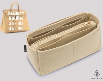 Birkin 25 30 35 40 Felt Bag Organizer with Removable Zipper Pouch