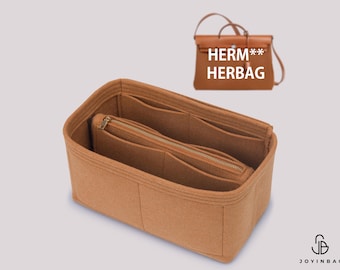 Organizador de bolsos de fieltro Herbag con bolsillo extraíble con cremallera.