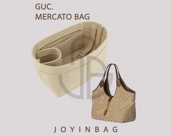 Mercato Tote Bag Organizer Insert, 2mm Felt with Bottle Holder and Zipper Pocket