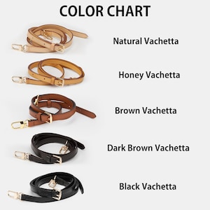 Vachetta Bag Strap, Real Vachetta Leather Replacement Strap, Adjustable Crossbody Strap for Speedy Conversion Alma Neverfull Pochette Purse image 3