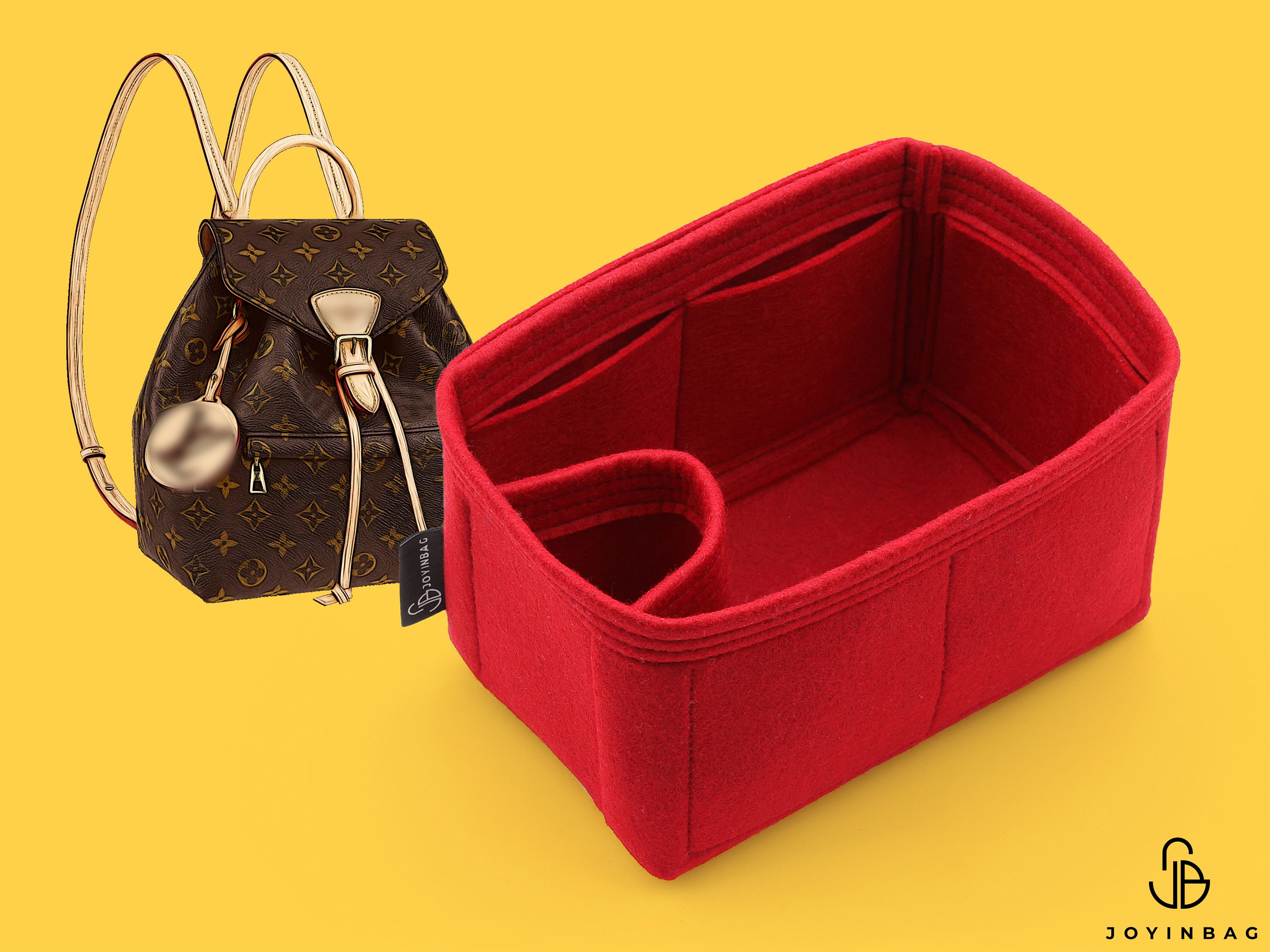 Zoomoni Premium Bag Organizer for LV Montsouris BB Backpack (New Model)  (Handmade/20 Color Options) [Purse Organiser, Liner, Insert, Shaper]