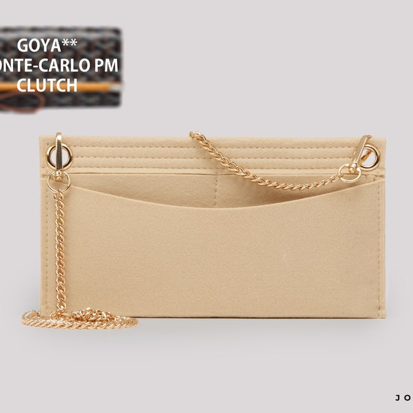 Goya. Monte-Carlo PM Clutch Conversion Kit Organizer with Eyelets - Chain Included  | Wallet Insert | Clutch Organizer |  Purse Organizer