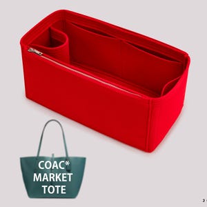 Purse Organizer For Coac. Market Tote Bag | Tote Bag Organizer | Designer Purse Organizer | Bag Liner | Purse Insert | Purse Storage
