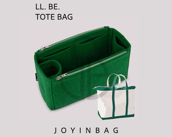 LL Bean Tote Bag Organizer Insert, 2mm Felt Purse Liner with Zipper and Bottle Holder