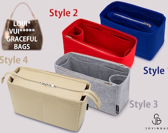 Organisateur de sac fourre-tout gracieux pour PM/MM - Poches et couleurs personnalisables, feutre durable, options de fermeture à glissière