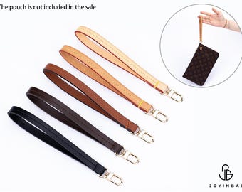 Natural Honey Vachetta Leather Wristlet Strap for Pochette, Wallets, Clutches & Luxury Bags