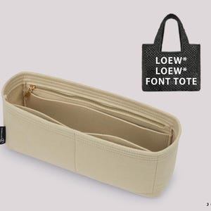 Purse Organizer For Loew. Font Tote Bag | Tote Bag Organizer | Designer Handbag Organizer | Bag Liner | Purse Insert | Purse Storage