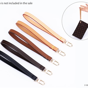 Natural Honey Vachetta Leather Wristlet Strap for Pochette, Wallets, Clutches & Luxury Bags