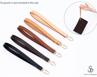 Natural - Honey Vachetta Leather Wristlet Strap: Perfect for Pochette, Wallets, Small Clutches, For Luxury Vintage & New Bags