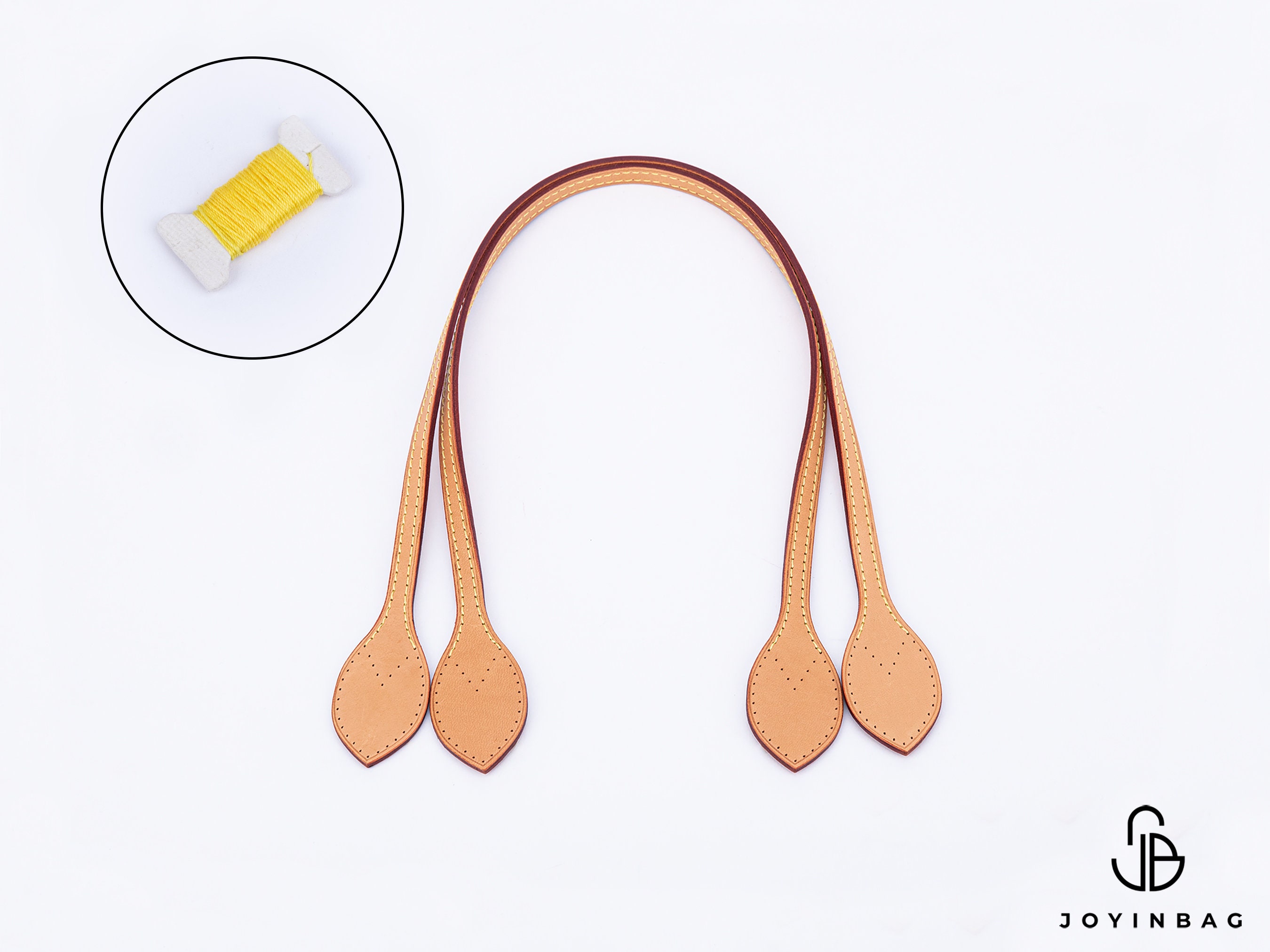 Tracolla In Pelle Vacchetta Per Borsa Neverfull - Lunghezza 65 Cm, Larghezza 4 Cm | Colore Beige Con O-ring