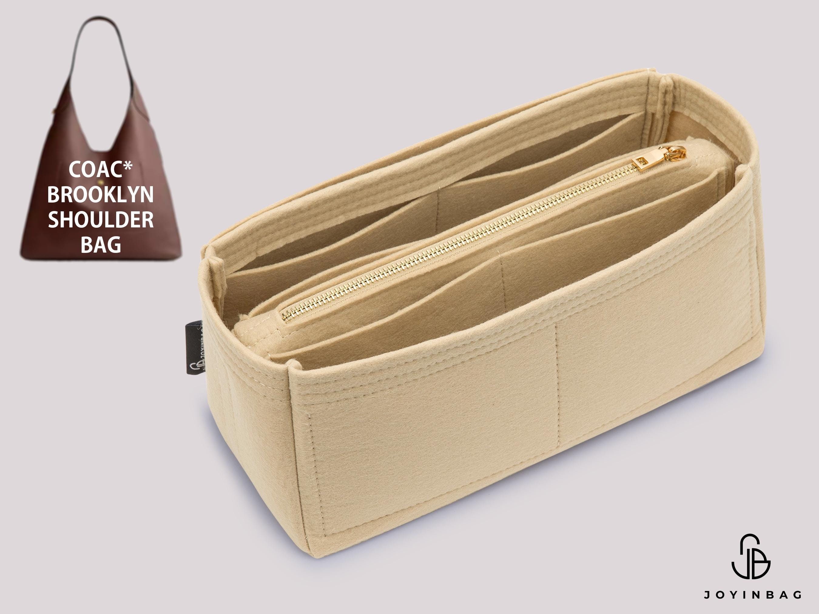 Custom Felt Shoulder Bag Organizer, Insert for Coac. Brooklyn Shoulder Bag, Purse Insert with Multiple Pockets & Zipper, Bag Organizer