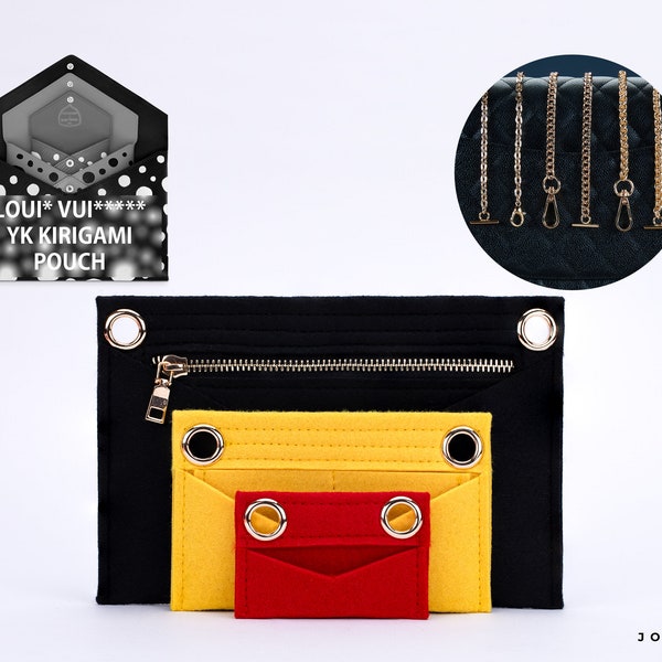 YK Kirigami Pouch Conversion Kit: Transform Your Clutch with High-Quality Felt Inserts and Chain Options