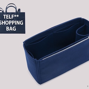Purse Organizer with Zippered Pocket For Telf. Medium Shopping Bag | Tote Bag Organizer | Designer Handbag Organizer | Purse Insert