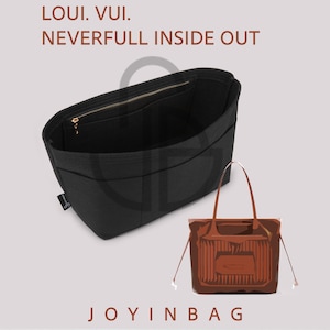 Organizador de bolsa Neverfull Inside Out, em feltro, com zíper.