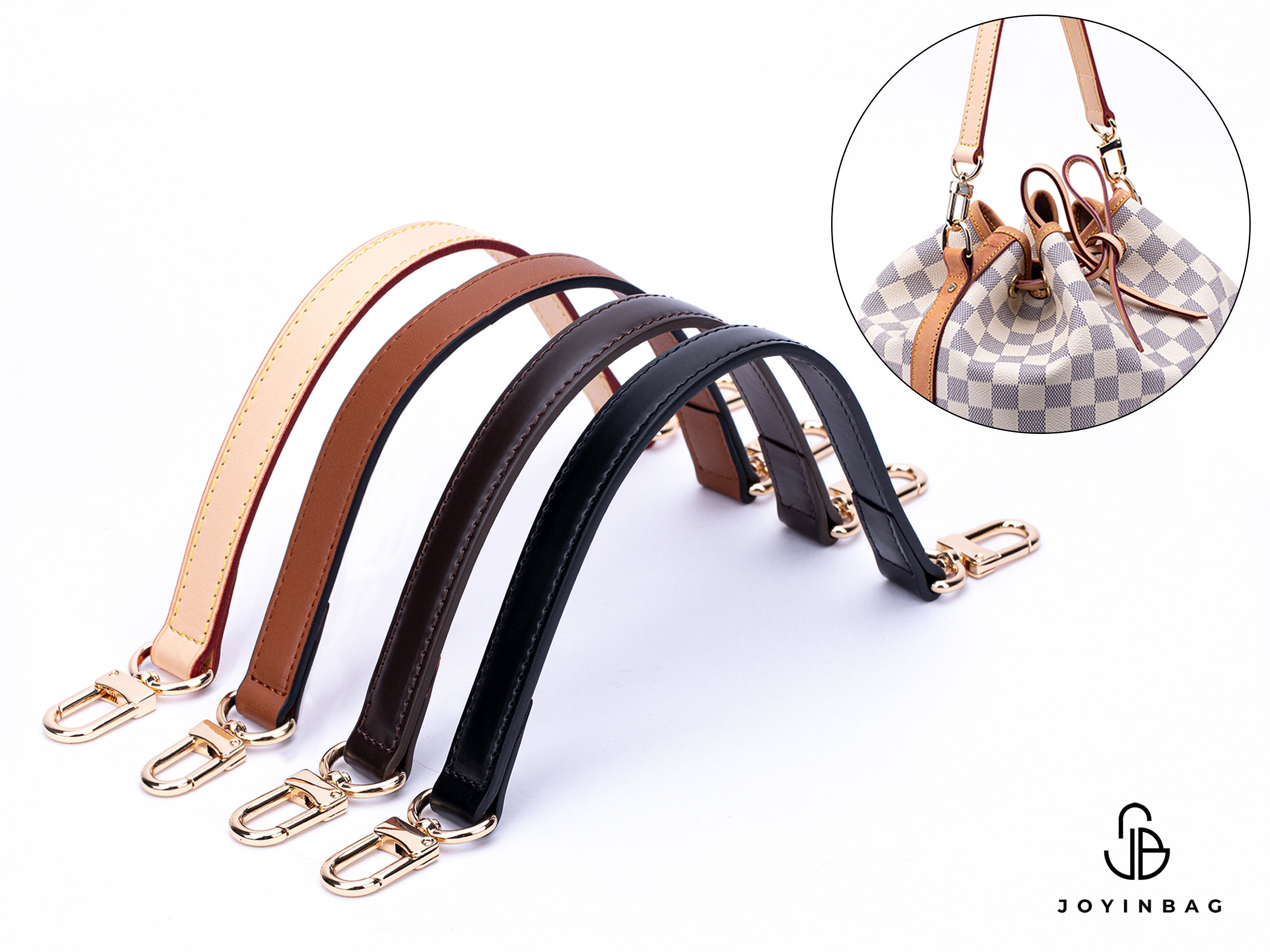 Top Handle for LV Neo Noe Bucket Bag & More Choose Leather Color 3/4 inch  Wide Gold-tone or Silver-tone 16LG Clasps 