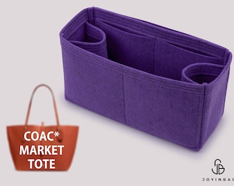 Purse Organizer For Coac. Market Tote | Tote Bag Organizer | Designer Purse Organizer | Bag Liner | Purse Insert | Purse Storage