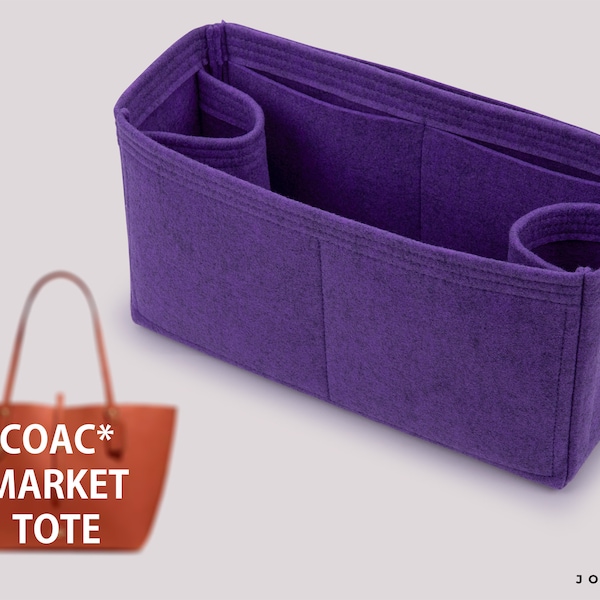 Purse Organizer For Coac. Market Tote | Tote Bag Organizer | Designer Purse Organizer | Bag Liner | Purse Insert | Purse Storage