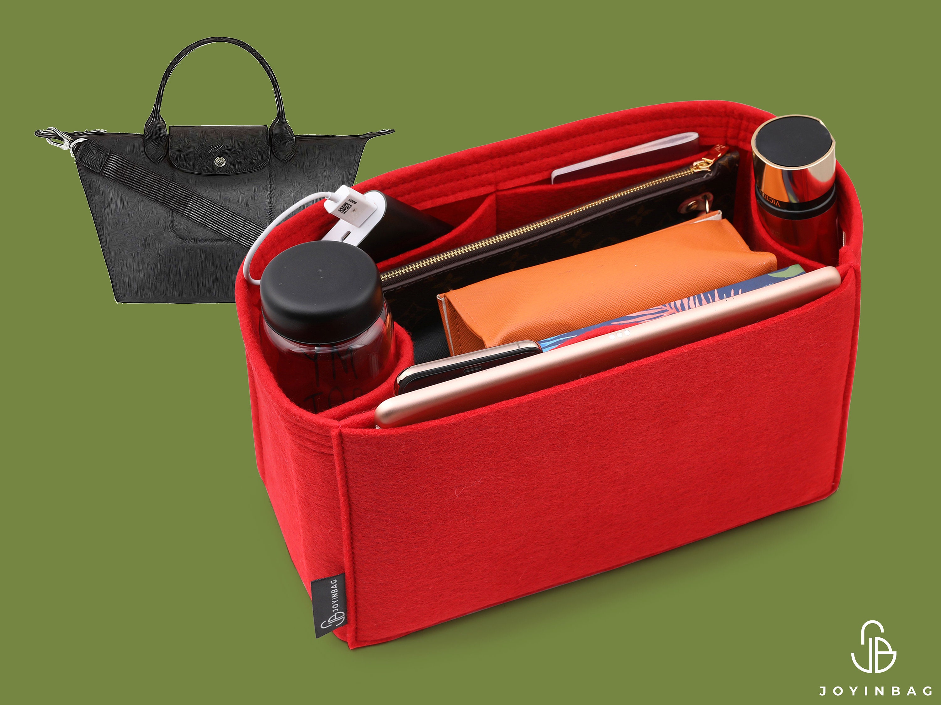 Lckaey Bag Organizer, for longchamp le pliage original mini pouch Inside  With Zipper1014darkgrey-M : : Clothing, Shoes & Accessories
