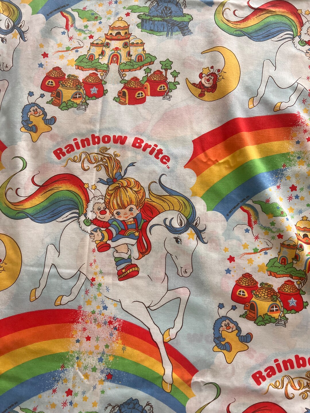 Vintage Rainbow Brite Twin Flat Sheet - Etsy