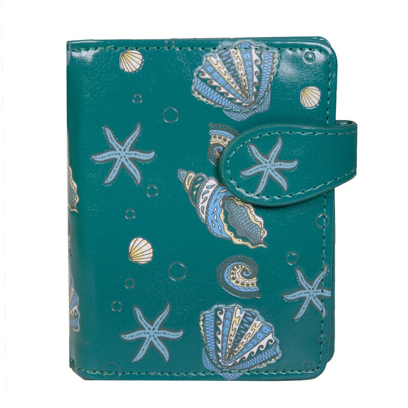 Sea Shell Pattern Wallet Small Leather Wallet Leather Biker Etsy