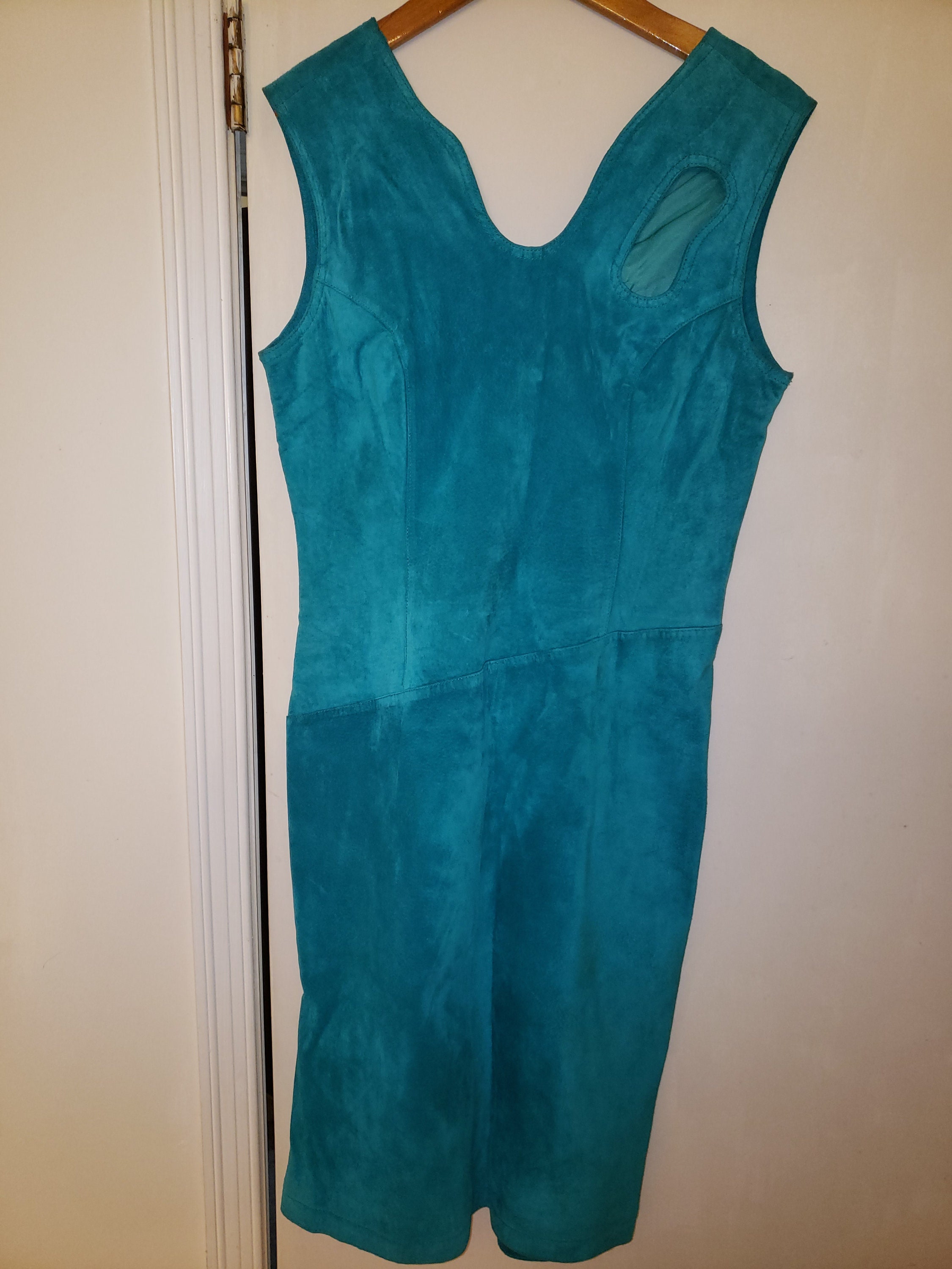 Teal leather dress Clearance