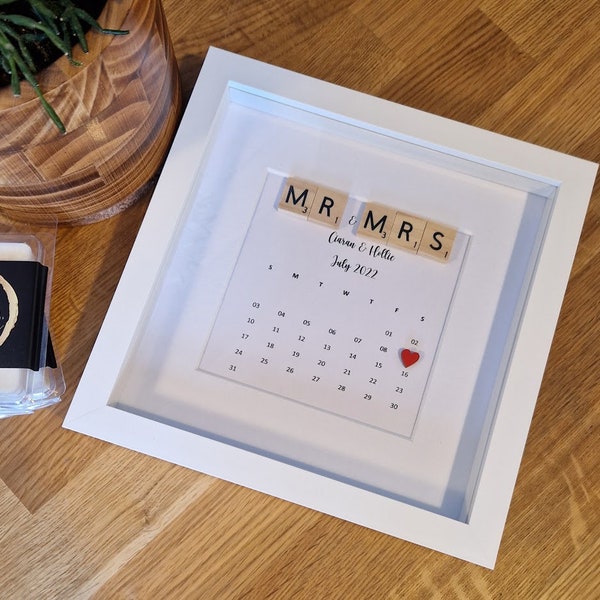 Personalised Wedding Calendar - Small Frame