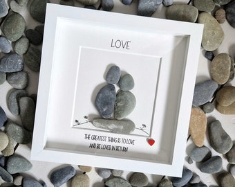 Love - Pebble Art Frame
