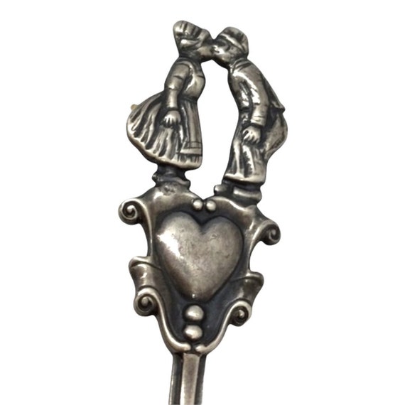 Retro Sterling Silver Heart Spoon Brooch-Sterling… - image 3