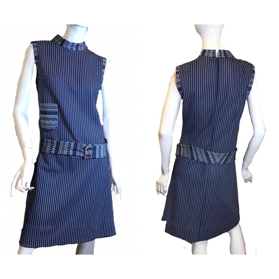 Flapper 1960s Geometric Dress, Vintage 60s Geomet