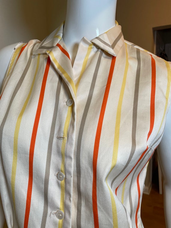 Retro Multicolor Stripe Button Down Shirt-Medium … - image 5