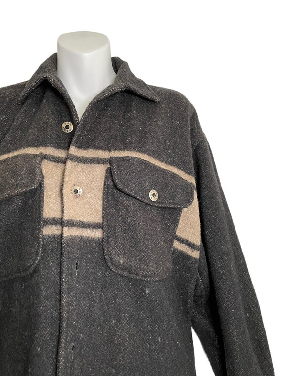 90s Vintage Stripe Shacket: Wool Blend, Unisex, S… - image 5