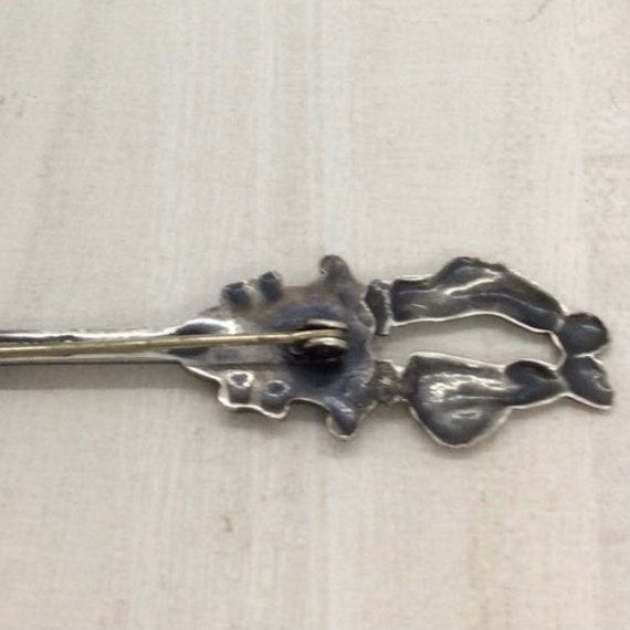 Retro Sterling Silver Heart Spoon Brooch-Sterling… - image 4