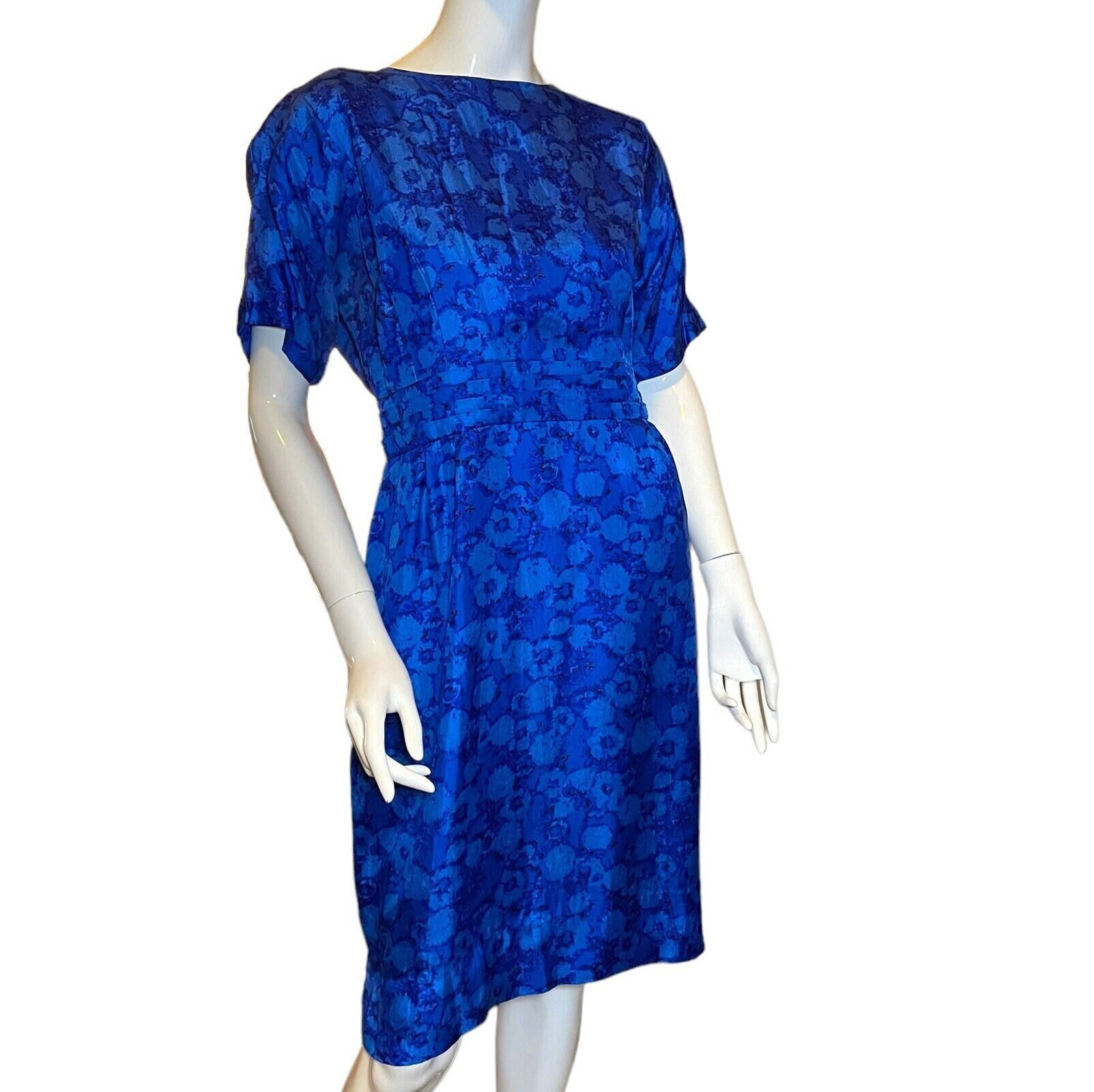 white christmas dresses Squasht Petal Sleeve Dress in Sapphire Blue Small main image 1