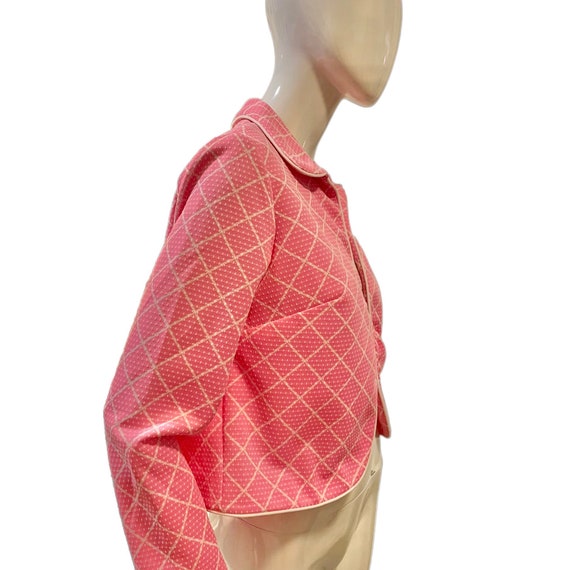 Vintage 70s Geometric Crop Jacket/Peter Pan Colla… - image 10