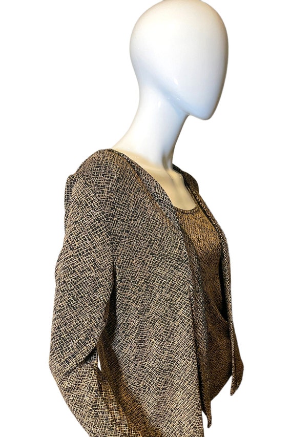 Retro Metallic Coordinated Top Cardigan Set-Metal… - image 4