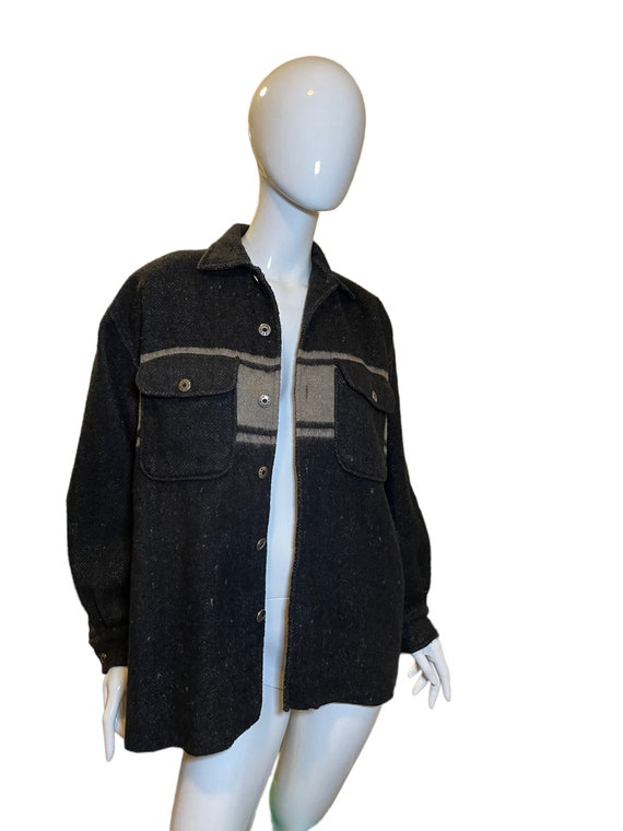 90s Vintage Stripe Shacket: Wool Blend, Unisex, S… - image 7