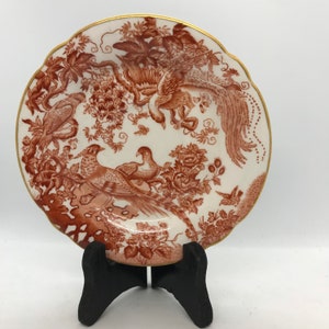 Royal Crown Derby Red Aves Saucer-English Bone China 22 K Gold Royal Crown Derby Plate-Red Aves Floral Bird Teacup Saucer Royal Crown Derby