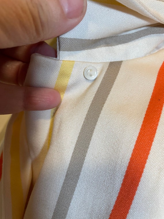 Retro Multicolor Stripe Button Down Shirt-Medium … - image 7