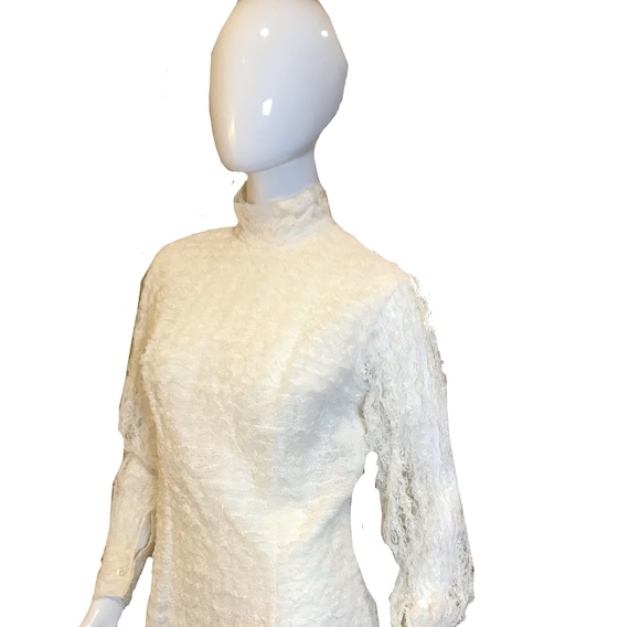 1950s Adelaar Ruffle High Collar Blouse
