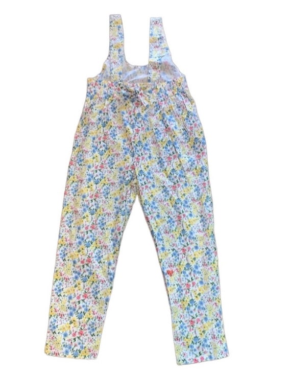 Retro Multicolor Floral Jumpsuit Medium-Medium Fl… - image 3