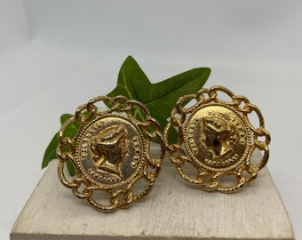 Retro Gold Cornation Jewelry Unisex Cufflinks- Gold Victorian Revival Unisex Cufflinks Suit Accessories-Cornation Royal Crown Gold Cufflinks